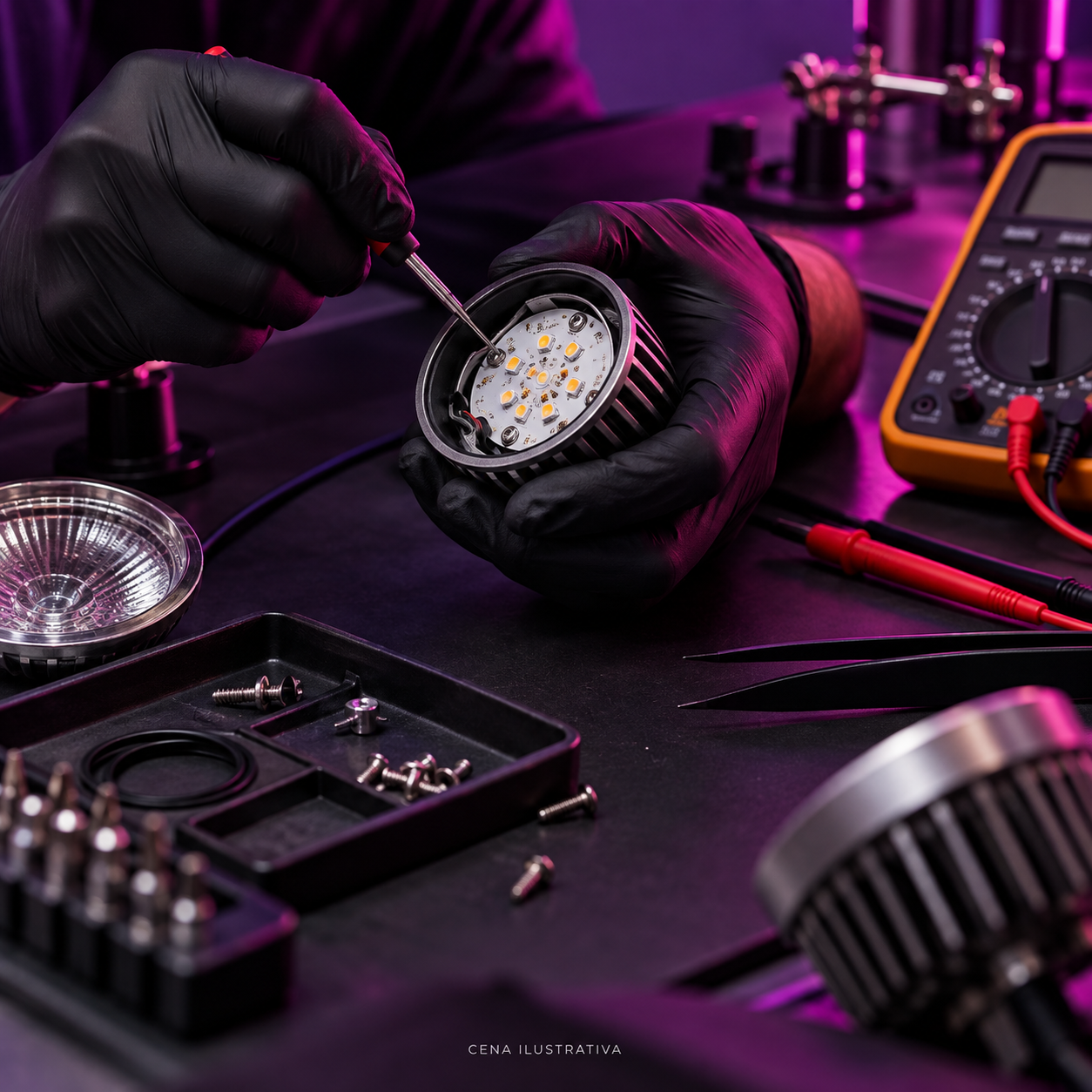 Cena ilustrativa de assistência técnica